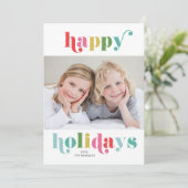 Farbiges Foto Happy Feiertagskarte (Stehend Vorderseite)