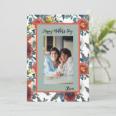 Farbiges Foto mit Blume Muttertagskarte Feiertagskarte (Stehend Vorderseite)