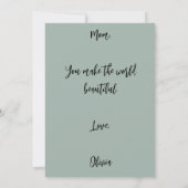 Farbiges Foto mit Blume Muttertagskarte Feiertagskarte (Rückseite)