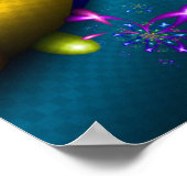 Farbiges Fraktal der Sternexplosion Poster (Ecke)