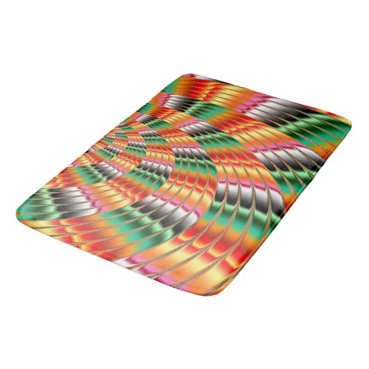 Farbiges Fraktal Design Badematte (Schrägansicht)