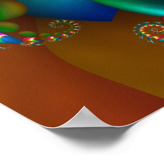 Farbiges Fraktal Design Poster (Ecke)