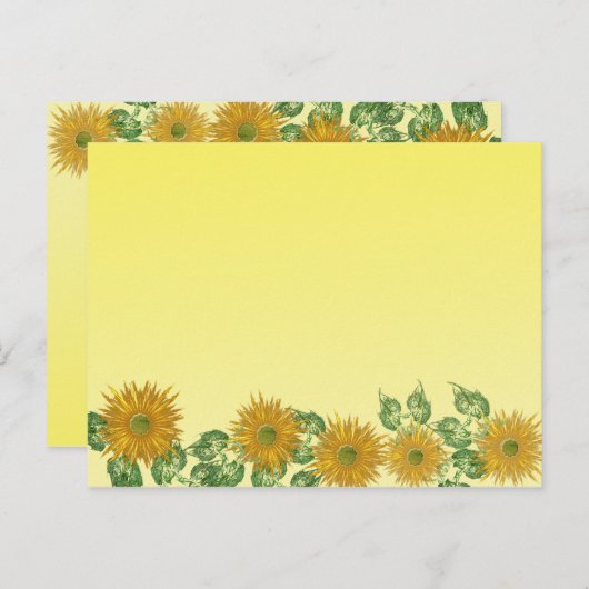 Farbiges Fraktal Gelbe Blume Leaf Border Postkarte (Vorne/Hinten)