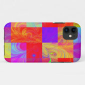 Farbiges Fraktal iPhone Case (Rückseite (Horizontal))