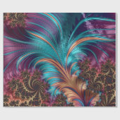 Farbiges Fraktal mit glänzender Schleifpapier Geschenkpapier (Flach)