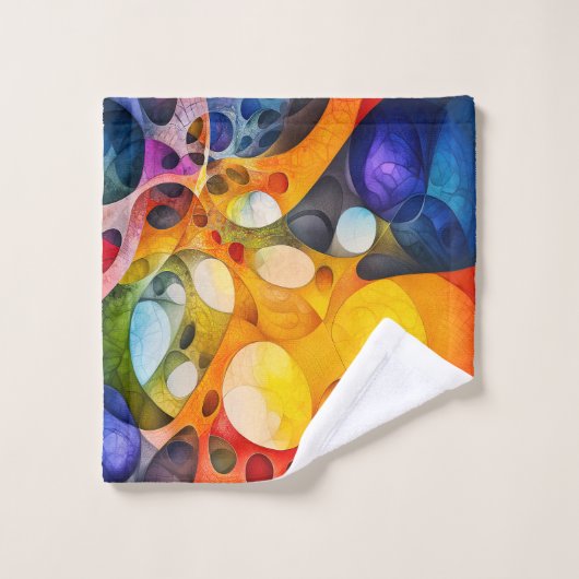 Farbiges Fraktal Muster Badezimmer Handtuchhandtuc Badhandtuch Set (Waschlappen)