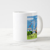 Farbiges Frankreich Jumbo-Tasse (Vorderseite Rechts)