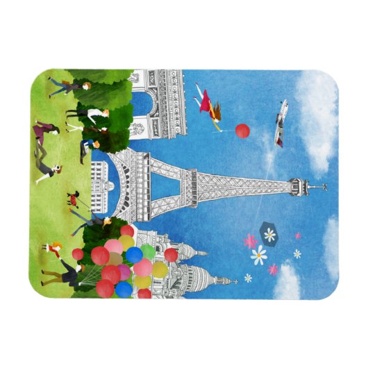 Farbiges Frankreich Magnet (Horizontal)