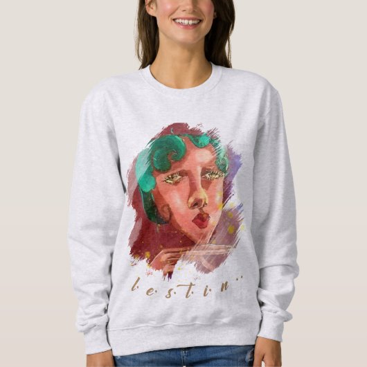Farbiges Frauenportrait Sweatshirt (Vorderseite)