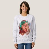 Farbiges Frauenportrait Sweatshirt (Vorne ganz)