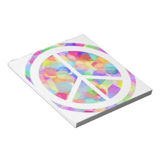 Farbiges Friedenssymbol Notizblock (angewinkelt)