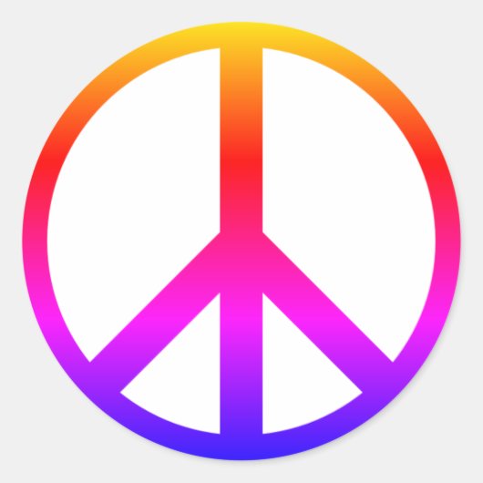 Farbiges Friedenssymbol, Rundaufkleber Runder Aufkleber (Vorderseite)