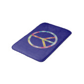 Farbiges Friedenszeichen Badematte (Schrägansicht)