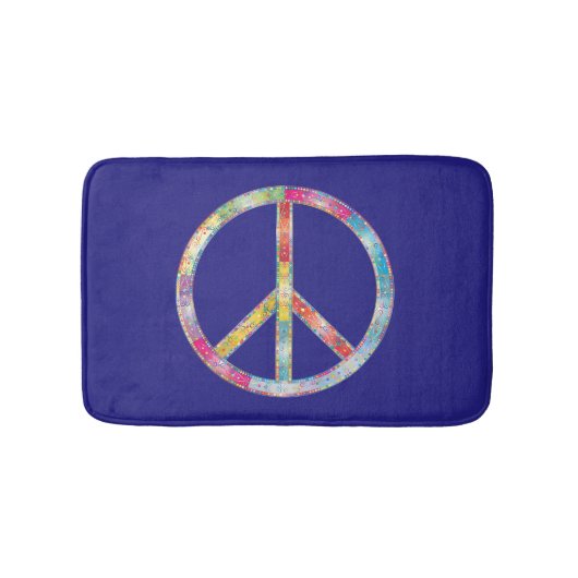 Farbiges Friedenszeichen Badematte (Vorderseite)