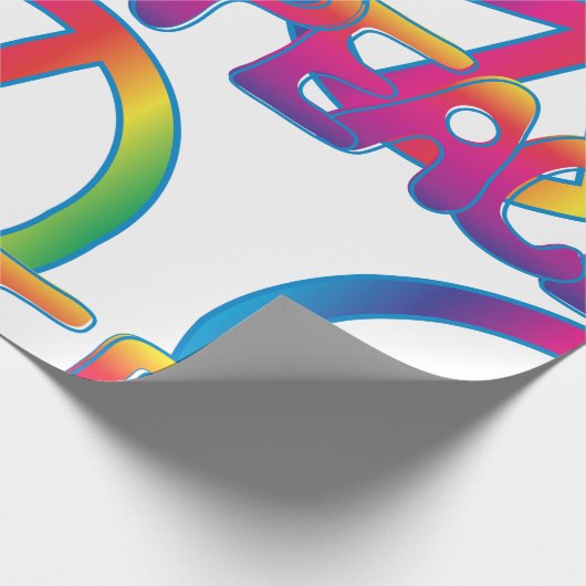 Farbiges Friedenszeichen Geschenkpapier (Ecke)