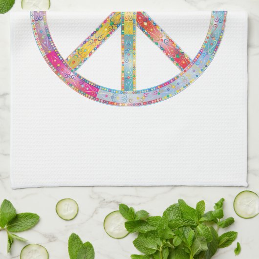 Farbiges Friedenszeichen Geschirrtuch (Gefaltet)
