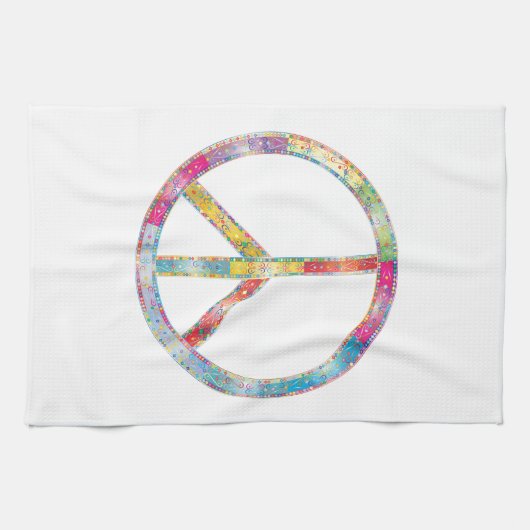 Farbiges Friedenszeichen Geschirrtuch (Horizontal)