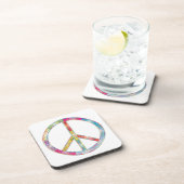 Farbiges Friedenszeichen Getränkeuntersetzer (Rechte Seite)