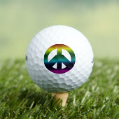 farbiges Friedenszeichen Golfball (Insitu T-Shirt)