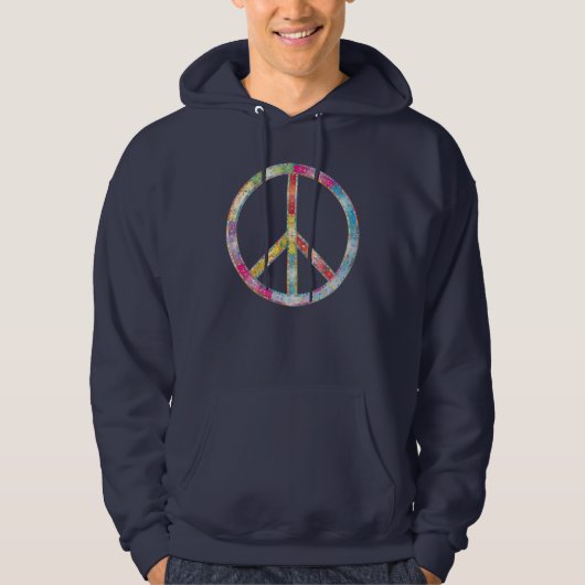 Farbiges Friedenszeichen Hoodie (Vorderseite)
