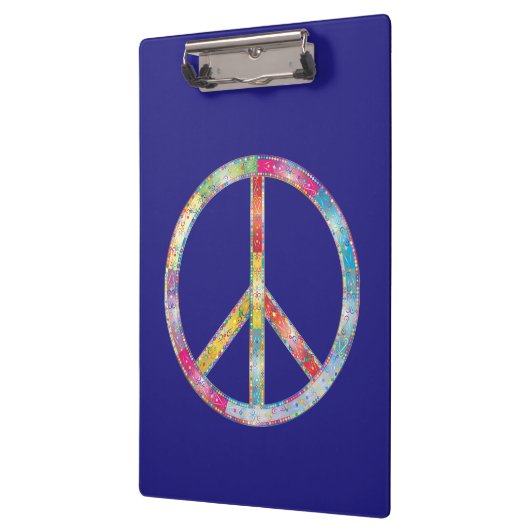 Farbiges Friedenszeichen Klemmbrett (Links)