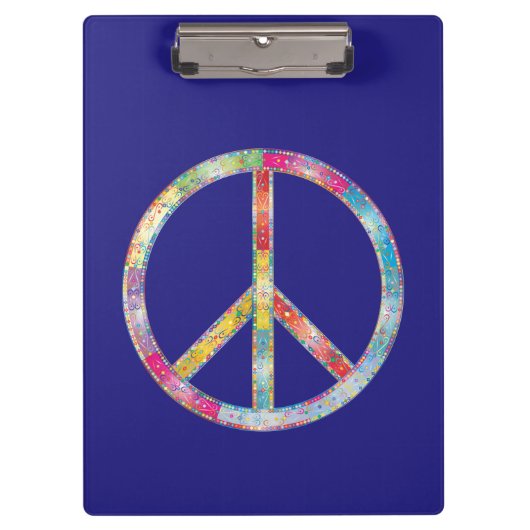 Farbiges Friedenszeichen Klemmbrett (Vorderseite)