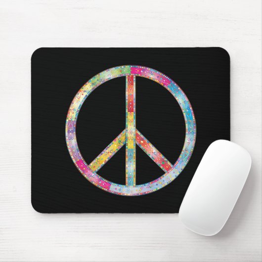 Farbiges Friedenszeichen Mousepad (Mit Mouse)