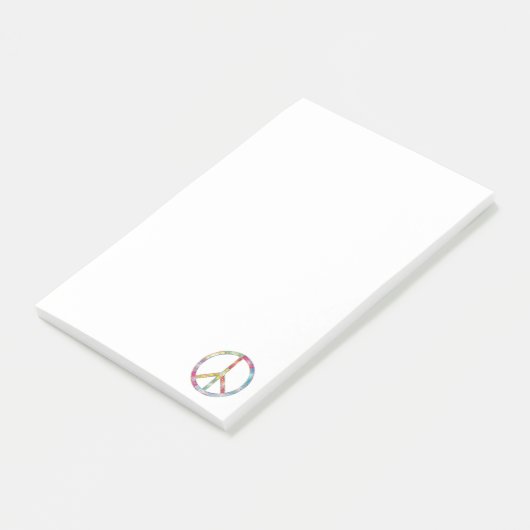 Farbiges Friedenszeichen Post-it Klebezettel (angewinkelt)