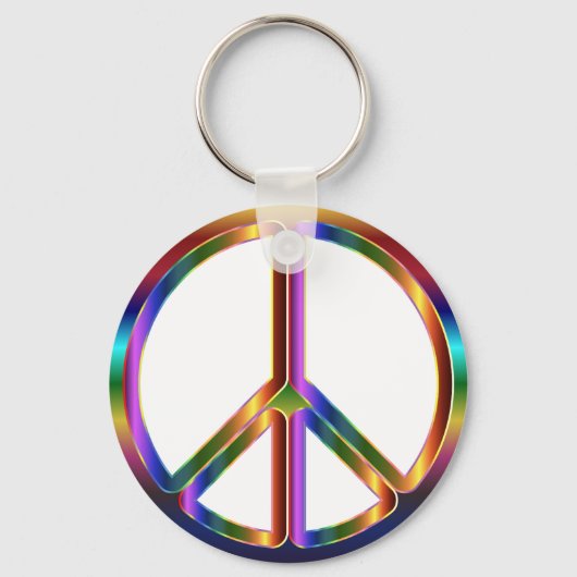 farbiges Friedenszeichen Schlüsselanhänger (Vorderseite)