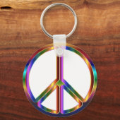 farbiges Friedenszeichen Schlüsselanhänger (Vorderseite)