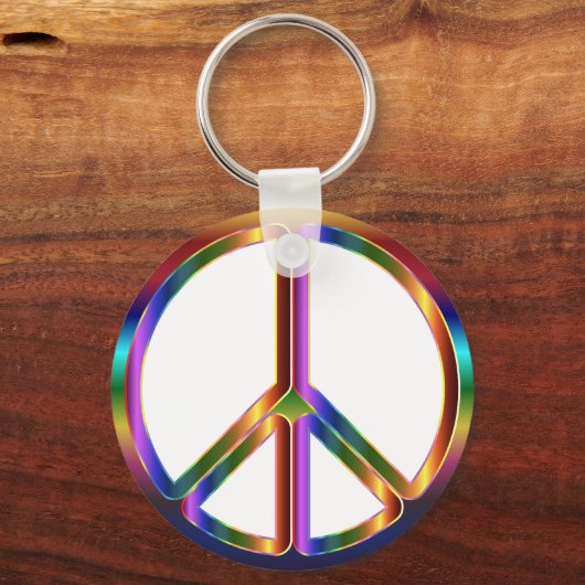 farbiges Friedenszeichen Schlüsselanhänger (Vorderseite)