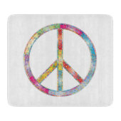 Farbiges Friedenszeichen Schneidebrett (Vorderseite)