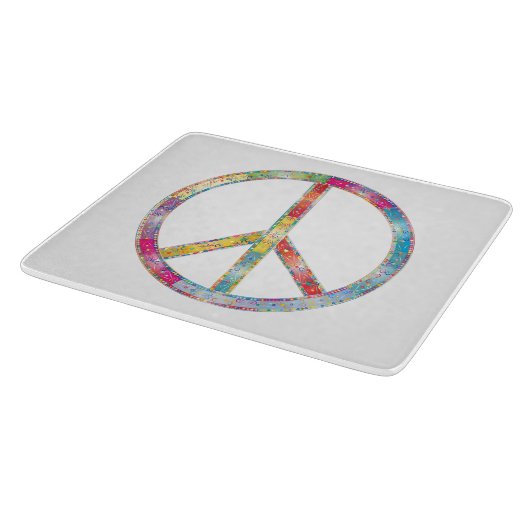 Farbiges Friedenszeichen Schneidebrett (Ecke)