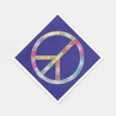 Farbiges Friedenszeichen Serviette (Ecke)