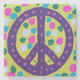 Farbiges Friedenszeichen Steinuntersetzer