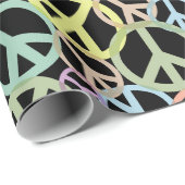 Farbiges Friedenszeichen-Wrap-Papier Geschenkpapier (Rolleneckpunkt)