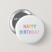 Farbiges fröhliches Wortdesign Button (Vorne & Hinten)