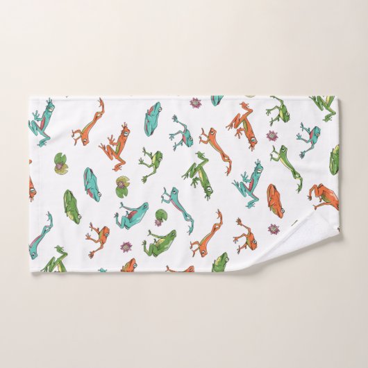 Farbiges Froschmuster Badhandtuch Set (Handtuch)