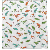 Farbiges Froschmuster Duschvorhang (Vorderseite)