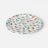 Farbiges Froschmuster Pappteller (Schrägansicht)