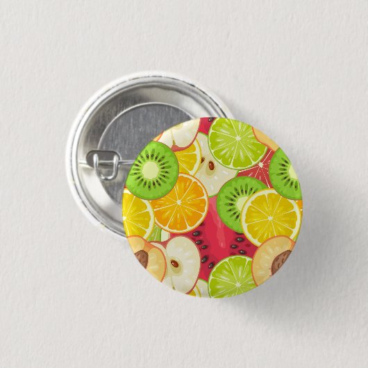 Farbiges Fruchtmuster Button (Vorne & Hinten)
