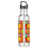 Farbiges Fruchtmuster Edelstahlflasche (Rückseite)