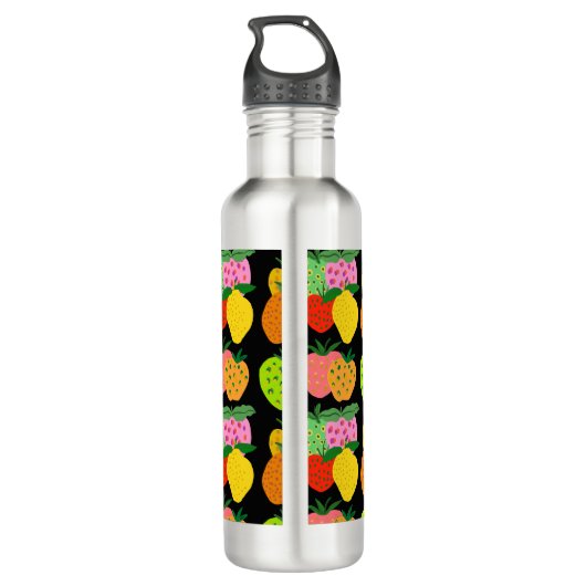 Farbiges Fruchtmuster Edelstahlflasche (Rückseite)