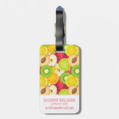 Farbiges Fruchtmuster Gepäckanhänger (Rückseite vertikal)