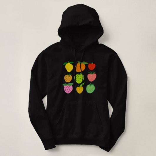 Farbiges Fruchtmuster Hoodie (Design vorne)