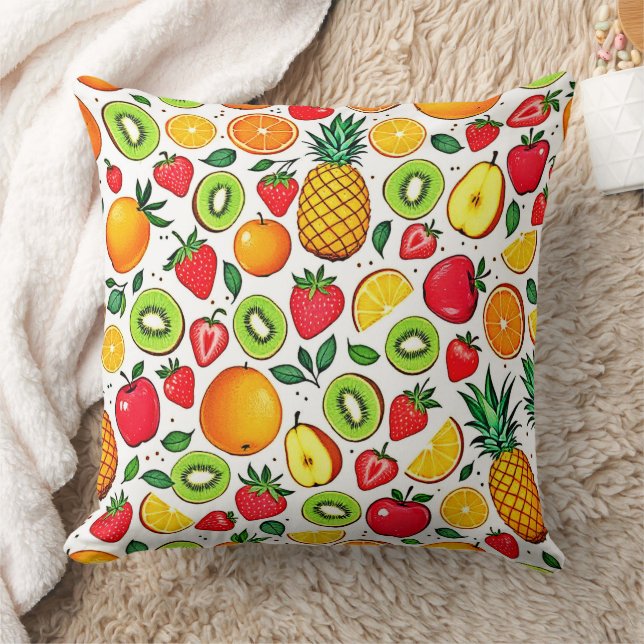 Farbiges Fruchtmuster Kissen (Decke)