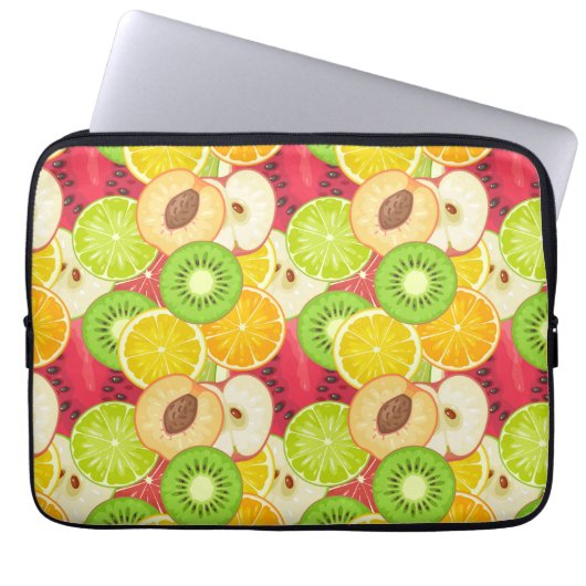 Farbiges Fruchtmuster Laptopschutzhülle (Vorderseite)