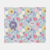 Farbiges Fruchtmuster Monogram Fleecedecke (Vorderseite (Horizontal))