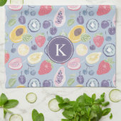 Farbiges Fruchtmuster Monogram Geschirrtuch (Gefaltet)
