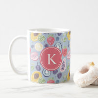 Farbiges Fruchtmuster Monogram
